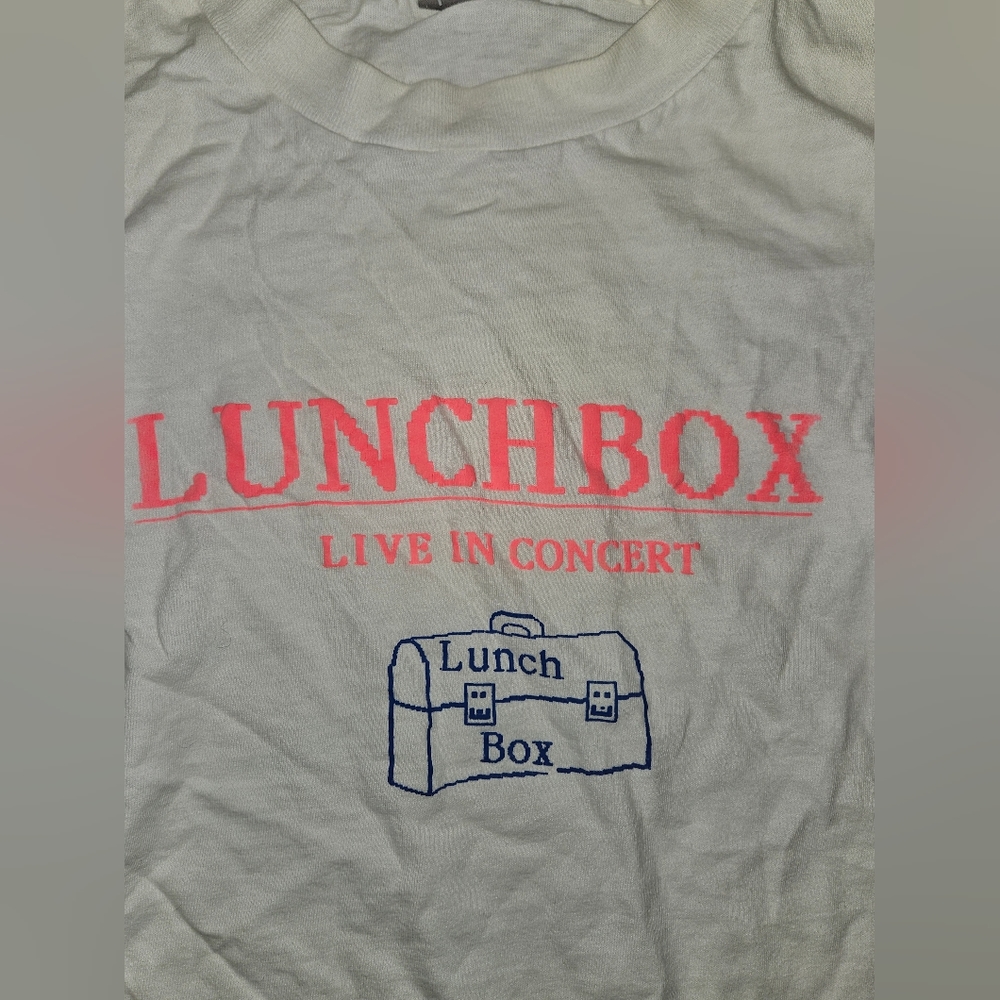 Vintage 80s Rock Indie Band LUNCHBOX Concert shirt Oneita XL